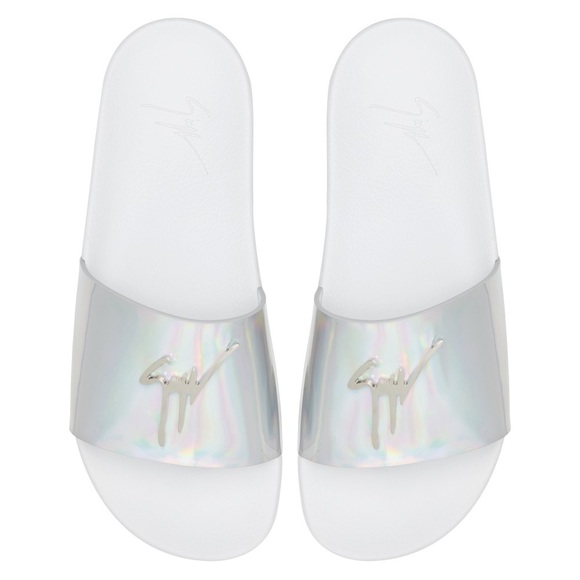 giuseppe zanotti NIB holographic logo pool slides - Picture 2 of 6